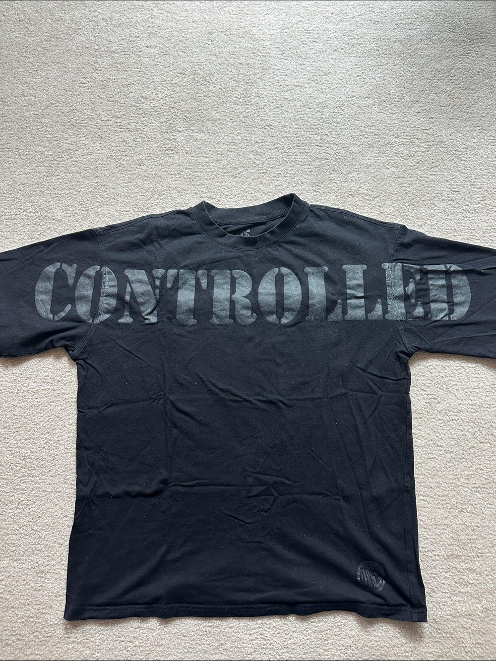 Controlled Graphic Black Men’s Crewneck Shirt